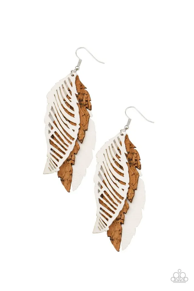 Paparazzi Earring ~ WINGING Off The Hook - White
