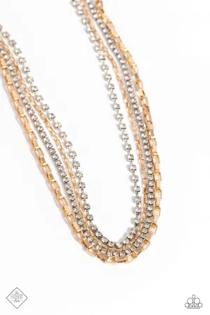 PAPARAZZI SQUARE Necessities - Multi GOLD NECKLACE