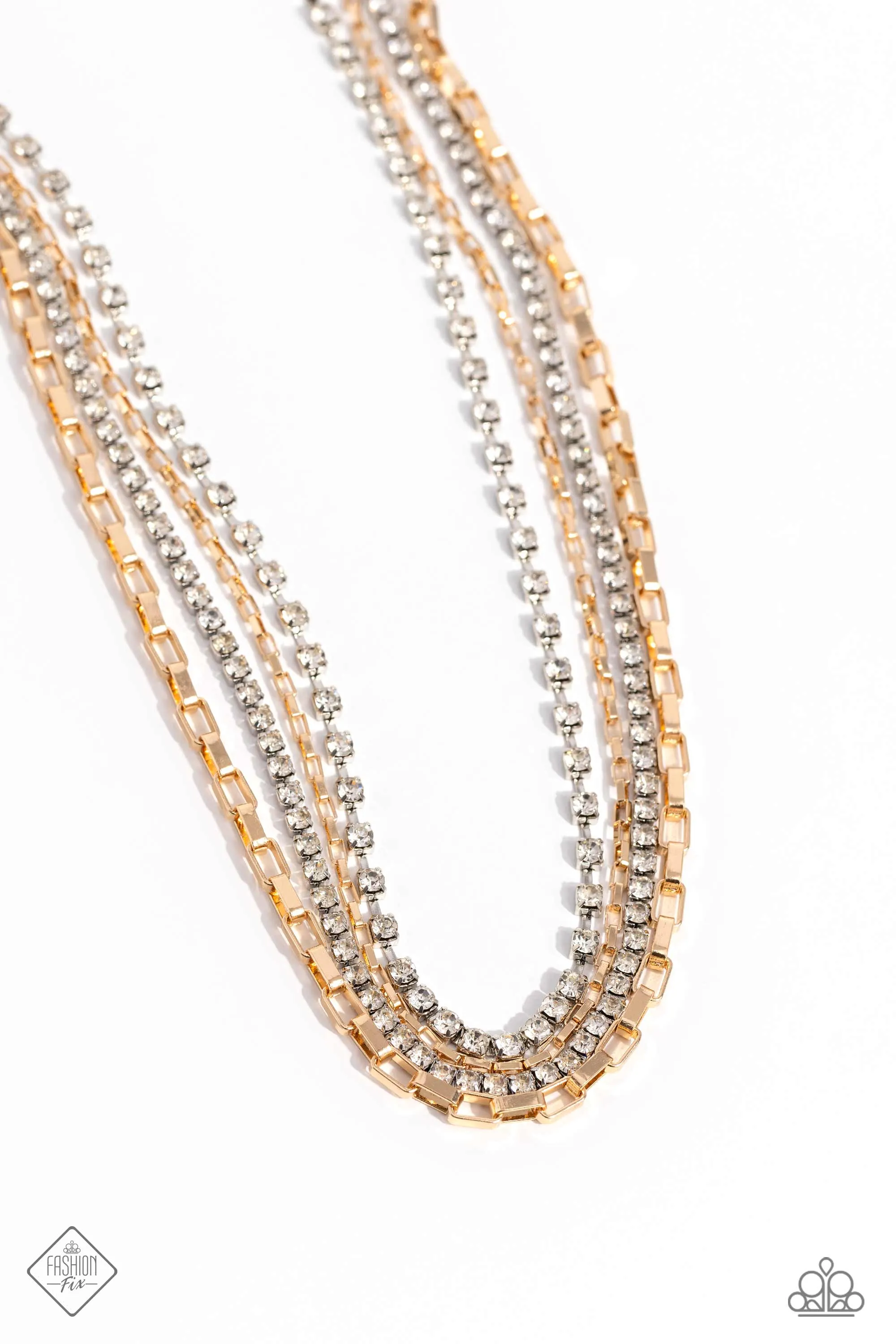 PAPARAZZI SQUARE Necessities - Multi GOLD NECKLACE