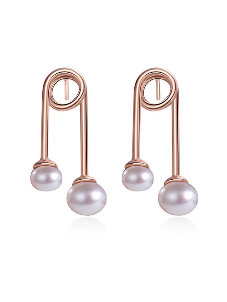 Paperclip Pearl Earrings