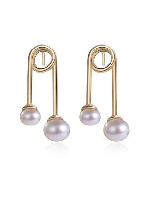 Paperclip Pearl Earrings
