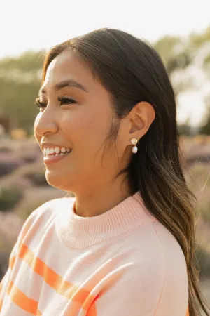 Pearl Drop Earrings-Gold