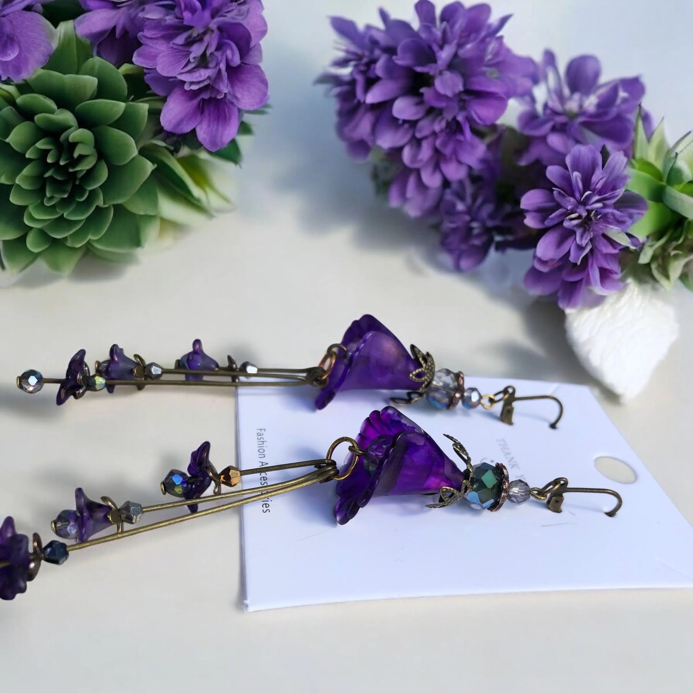 Purple Plum Bohemian Bloom Earrings