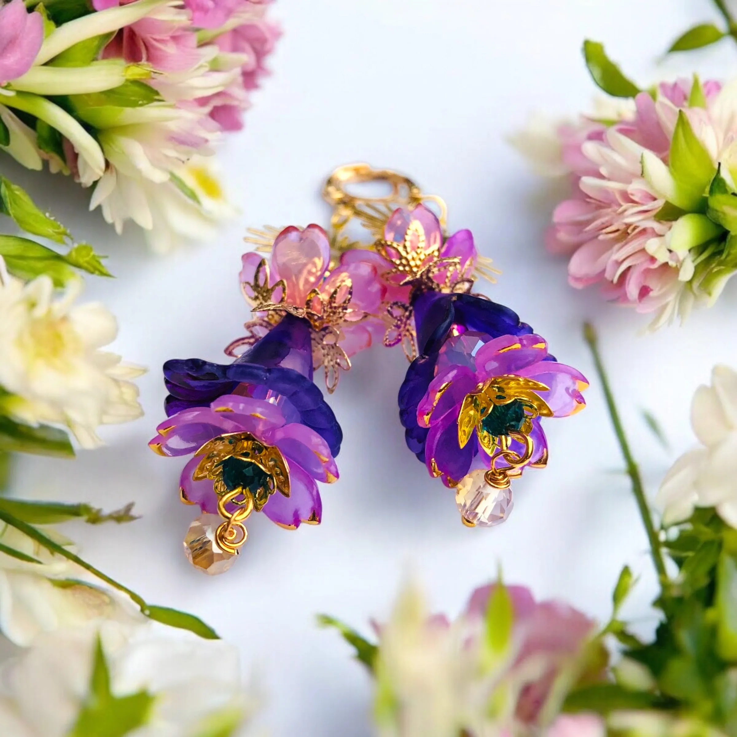 Purple Sun Bohemian Bloom Earrings