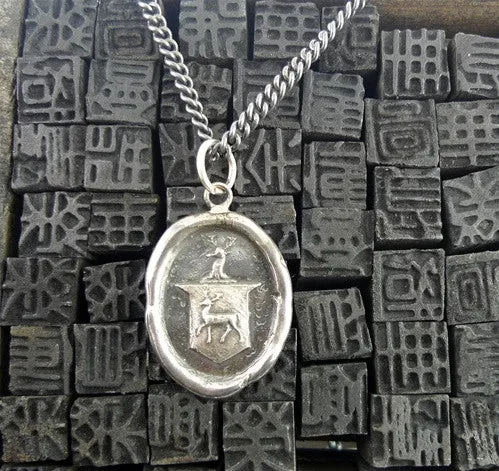 Pyrrha Sterling Silver Stag's Crest Pendant Necklace