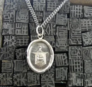 Pyrrha Sterling Silver Stag's Crest Pendant Necklace