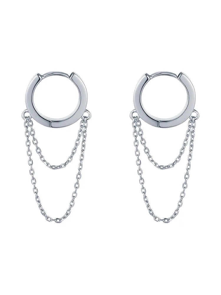 Round Double Chain Earrings