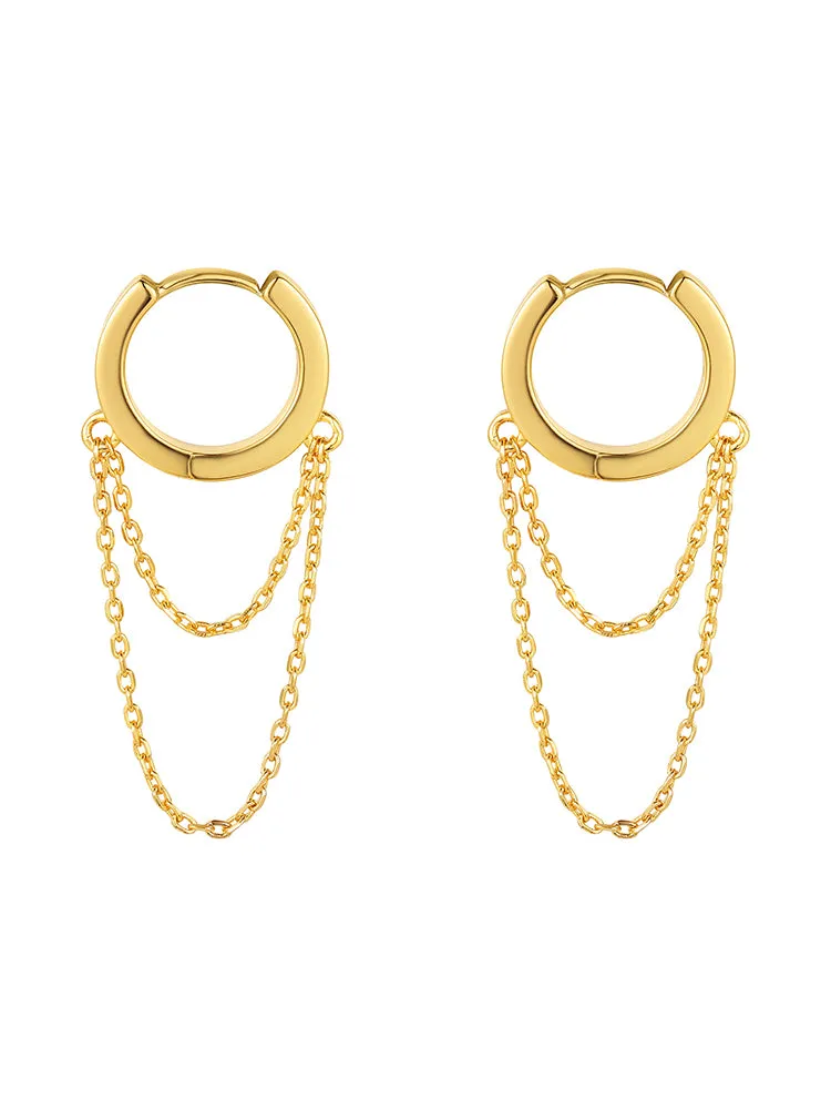 Round Double Chain Earrings