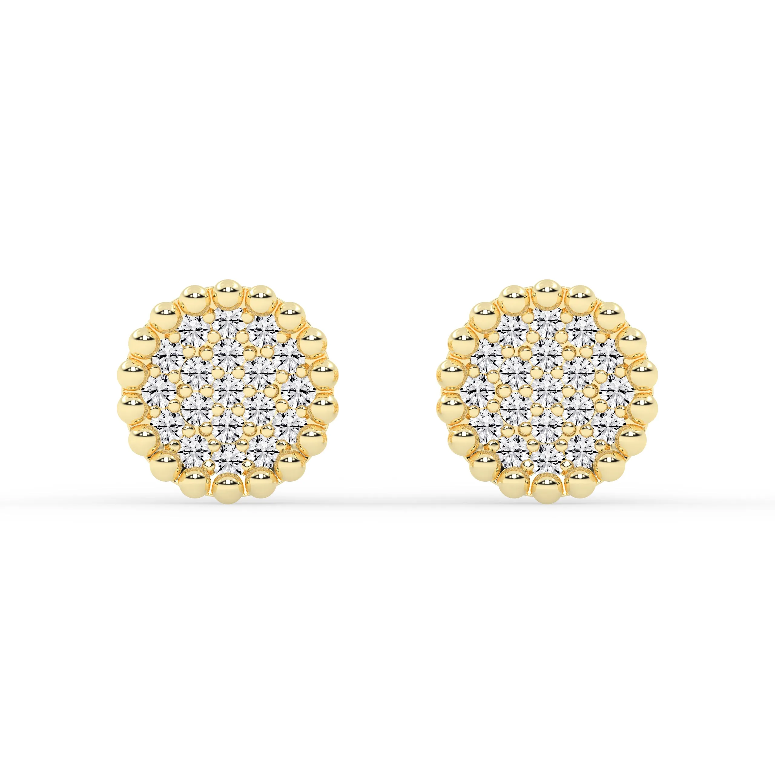 Shimmering gold diamond Gold studs
