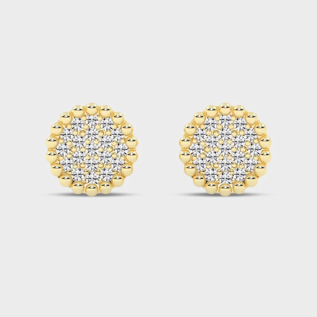 Shimmering gold diamond Gold studs