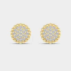 Shimmering gold diamond Gold studs
