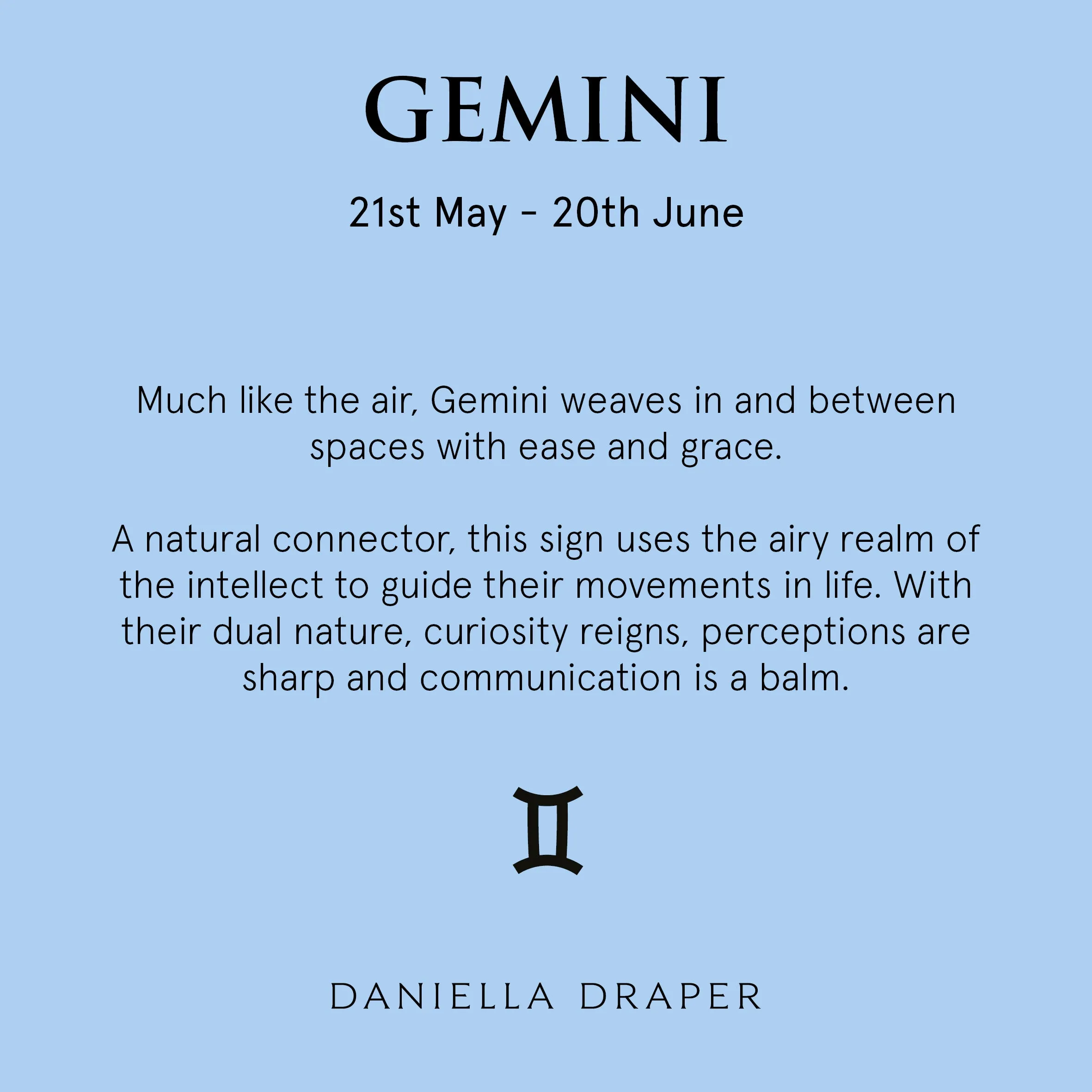 Silver Mini Gemini Horoscope & Moonstone Birthstone Necklace