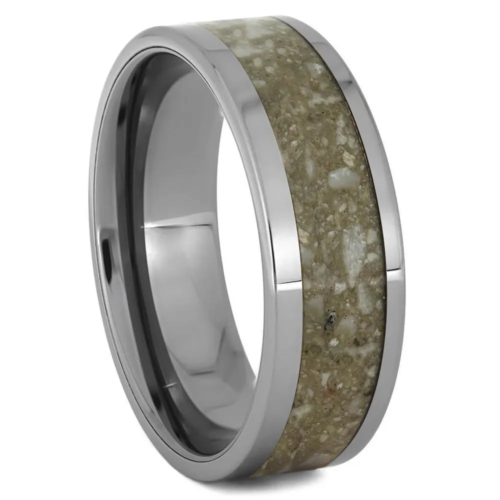 Simple, Titanium Memorial Ring with Ashes