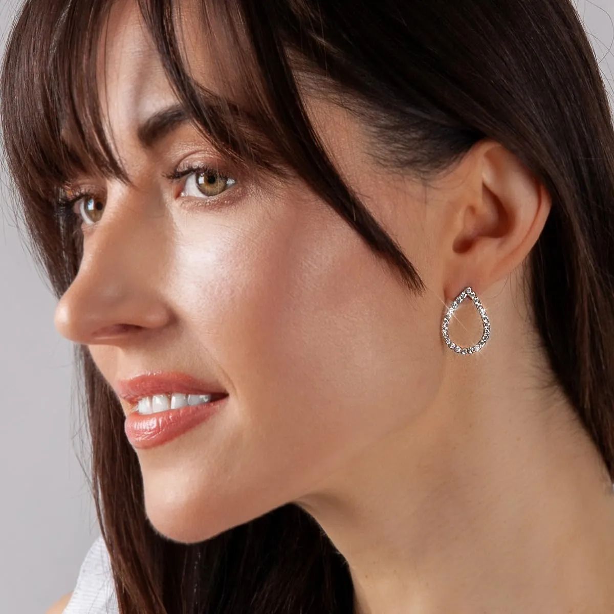 Simulated Diamond Stud Earrings for Women - Small Circle or Teardrop Cubic Zirconia Studs, Hypoallergenic and Safe for Sensitive Ears