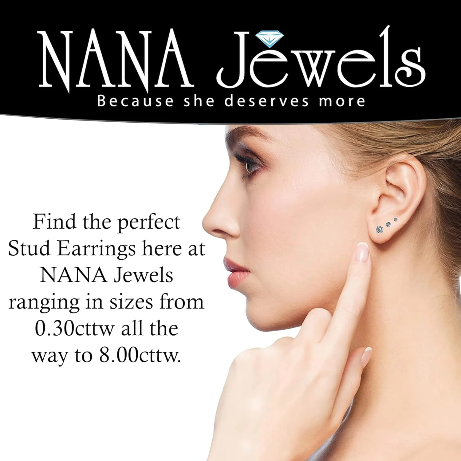 Simulated Diamond Stud Earrings Round Solid Sterling Silver Hypoallergenic 0.308.00cttw