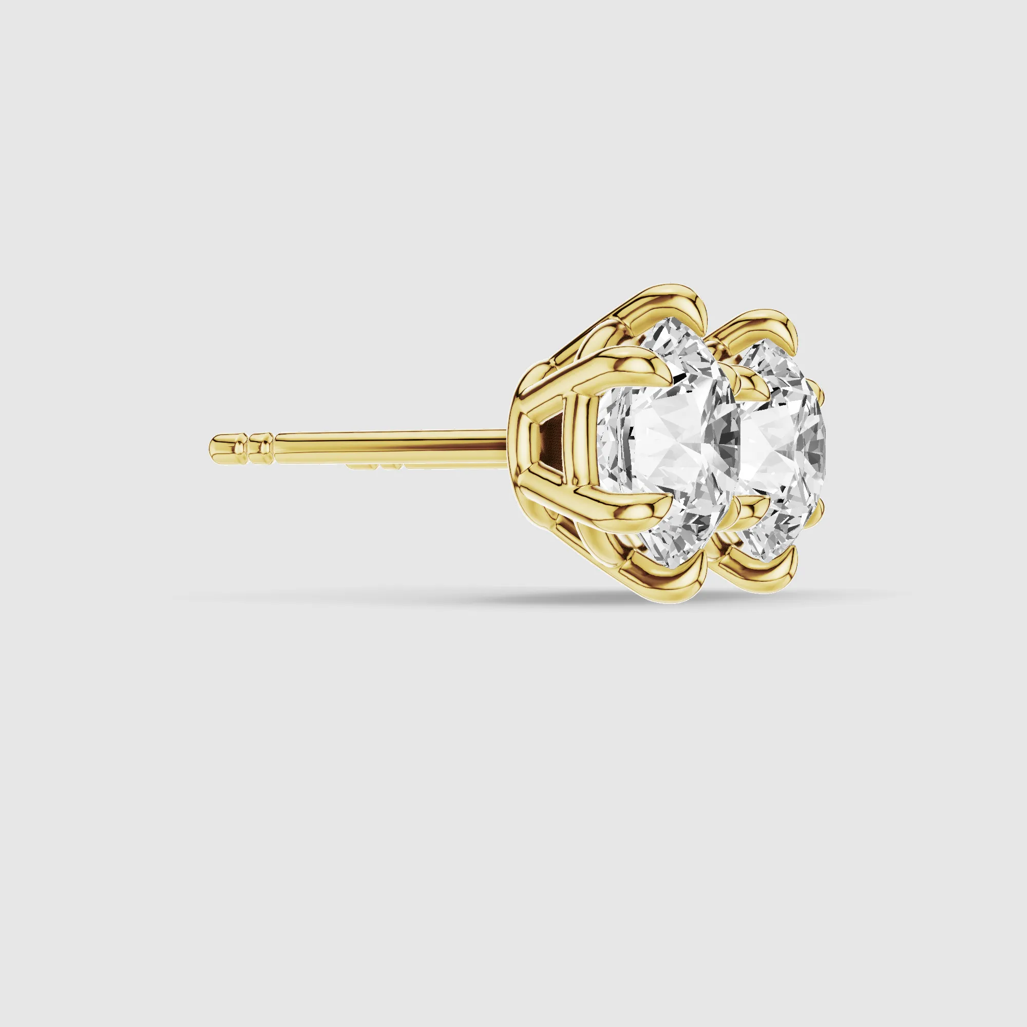 Six-Prong Solitaire Lab Grown Diamond Studs-Round