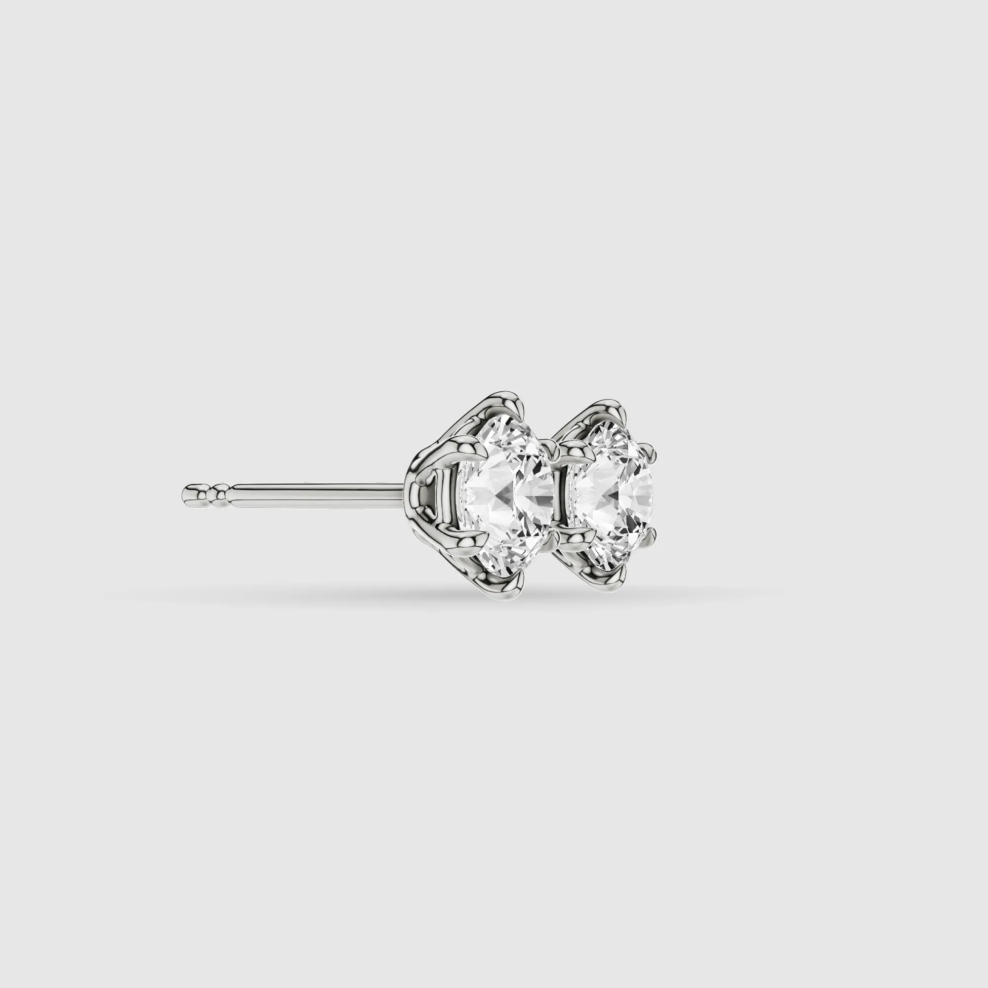 Six-Prong Solitaire Lab Grown Diamond Studs-Round