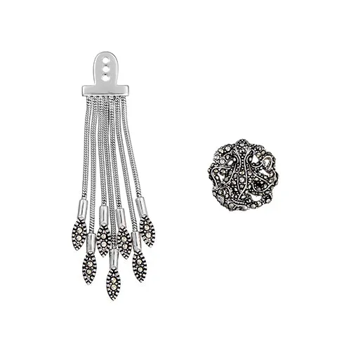 Stardust Pavé Octopus Dangle Sterling Silver Earrings