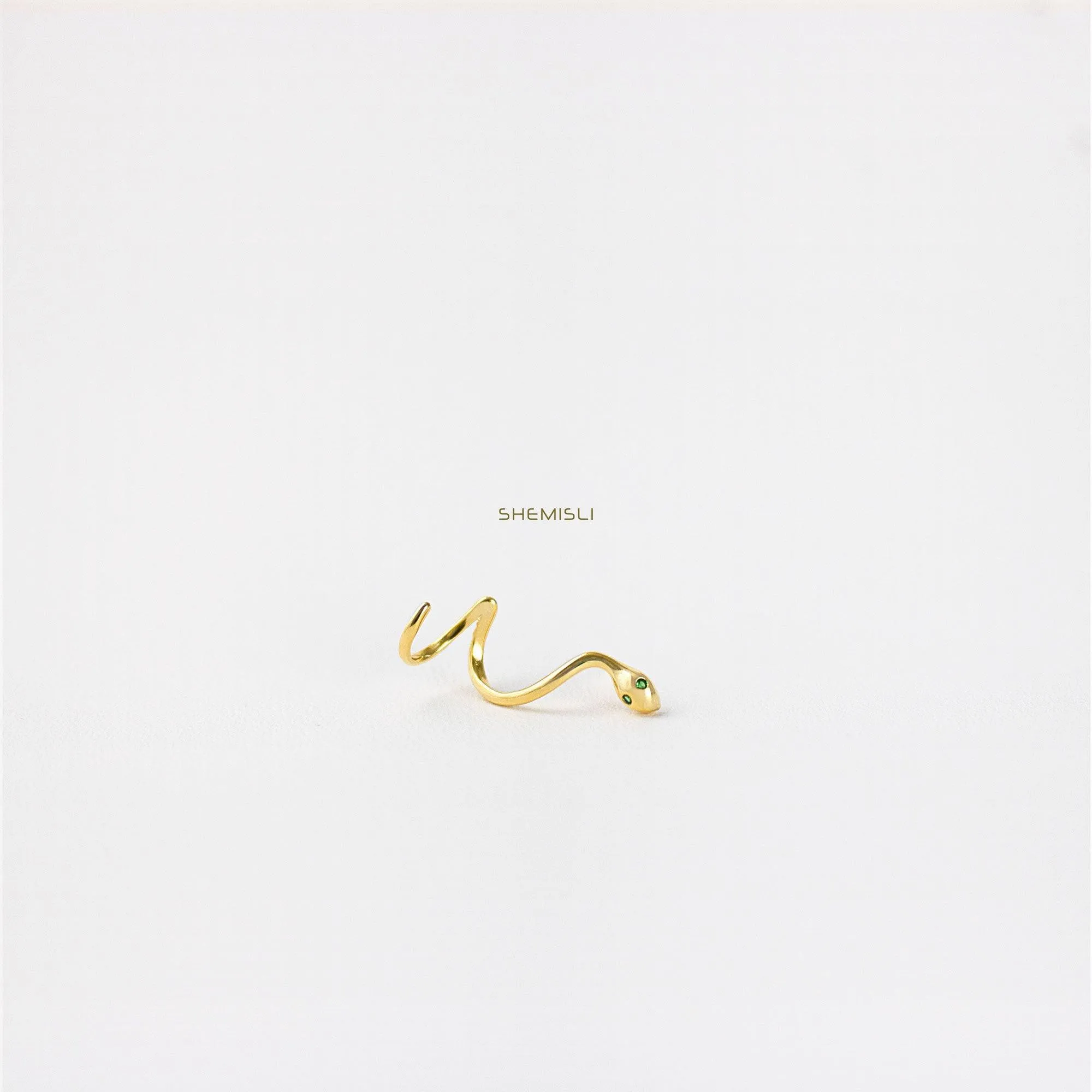 Stud Serpent Climber, Snake Earrings, Gold, Silver SS045 LR