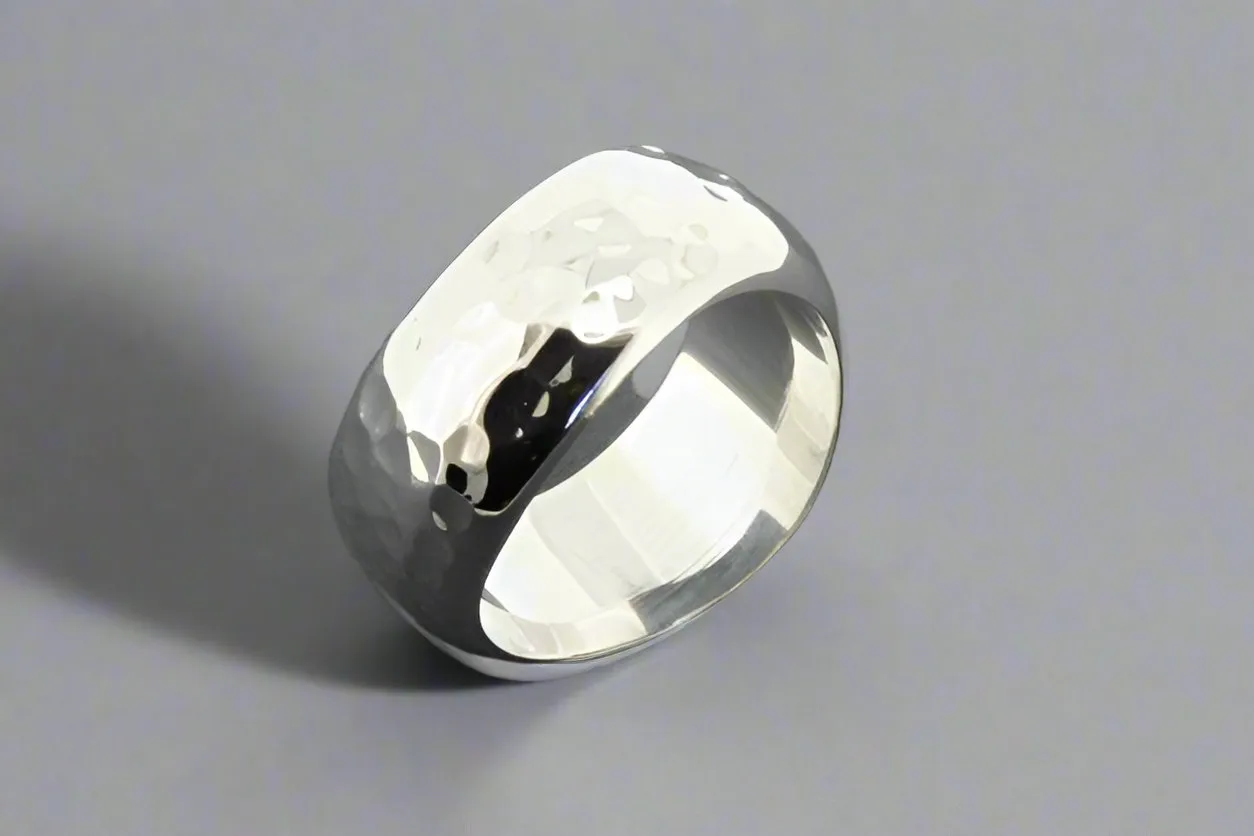 swerve ring - hammered sterling silver