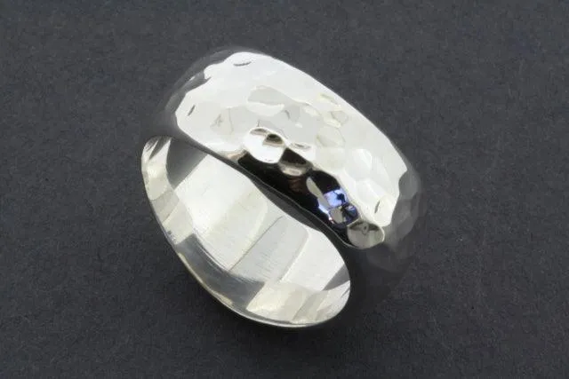 swerve ring - hammered sterling silver