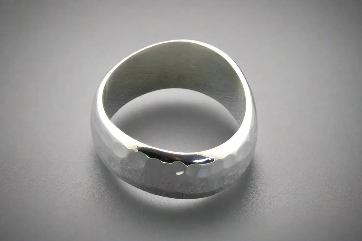 swerve ring - hammered sterling silver