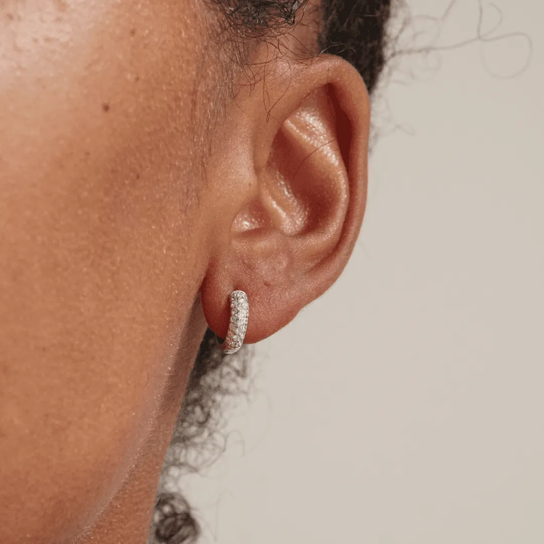 THE AURORA MINI HUGGIE HOOP - sterling silver