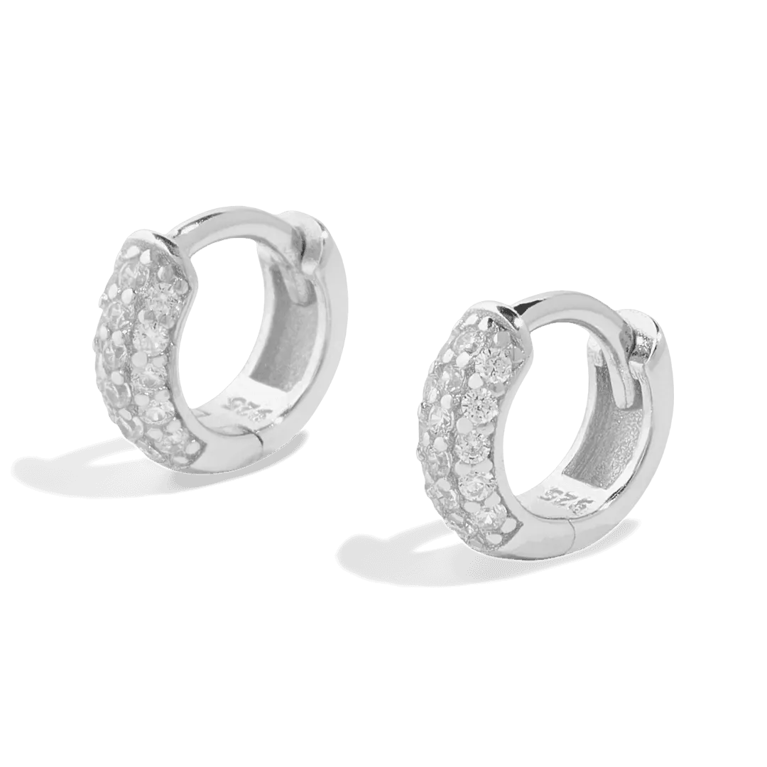 THE AURORA MINI HUGGIE HOOP - sterling silver