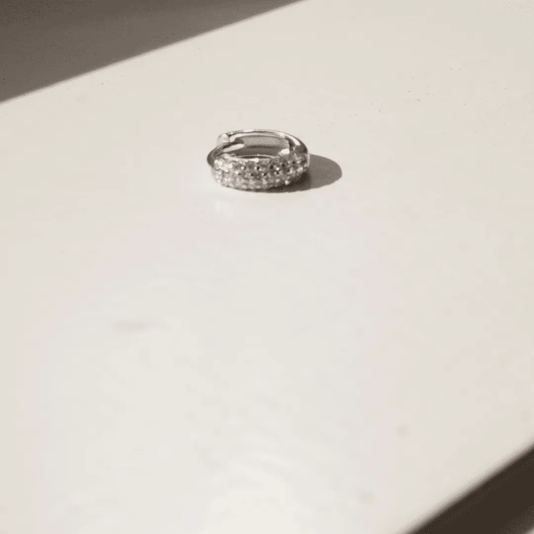 THE AURORA MINI HUGGIE HOOP - sterling silver