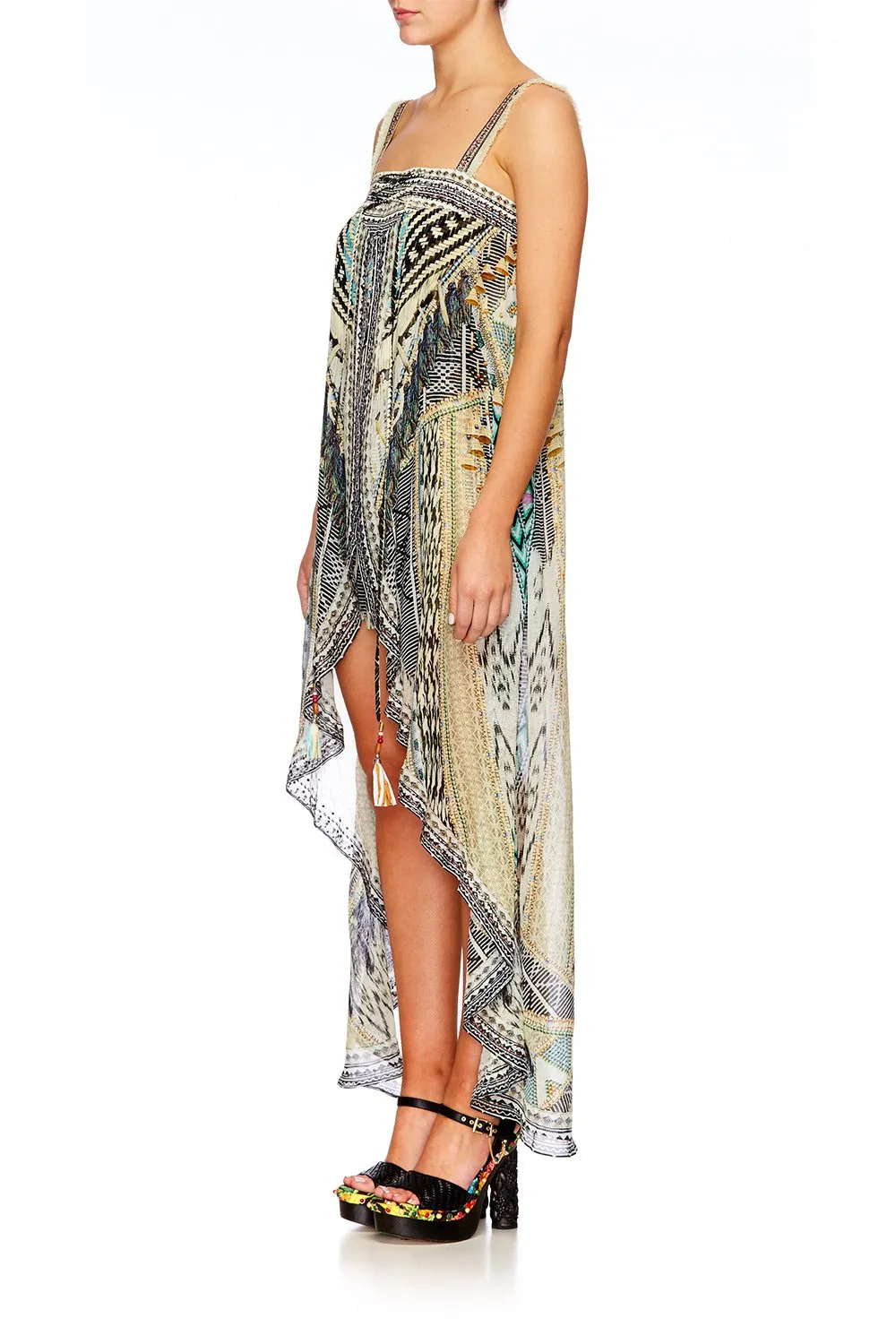 TIE DETAIL OVERLAY PLAYSUIT WEAVE ON