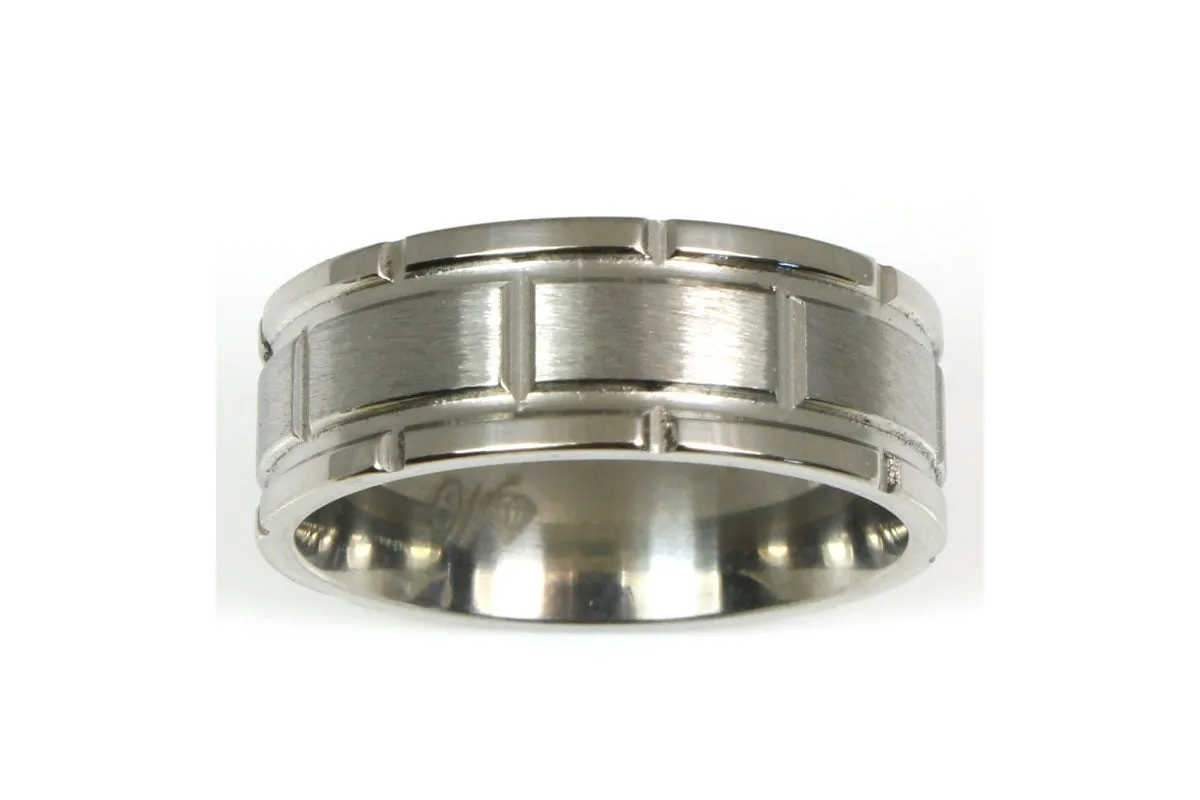Titanium Block Design Ring