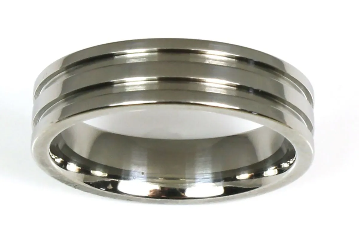 Titanium Grooved Band