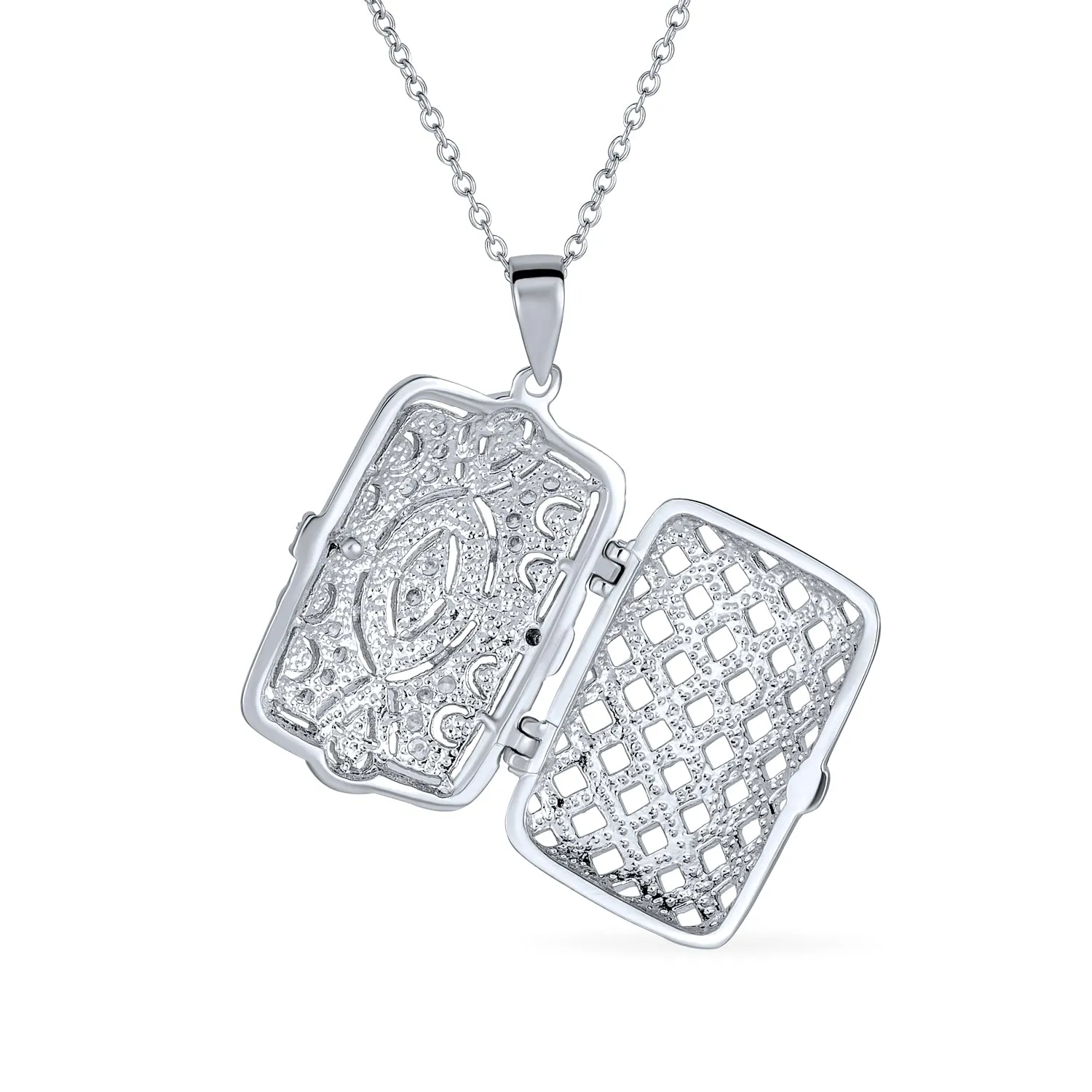 Traditional Filigree Infinity Perfume Diffuser Locket Necklace in Sterling Silver