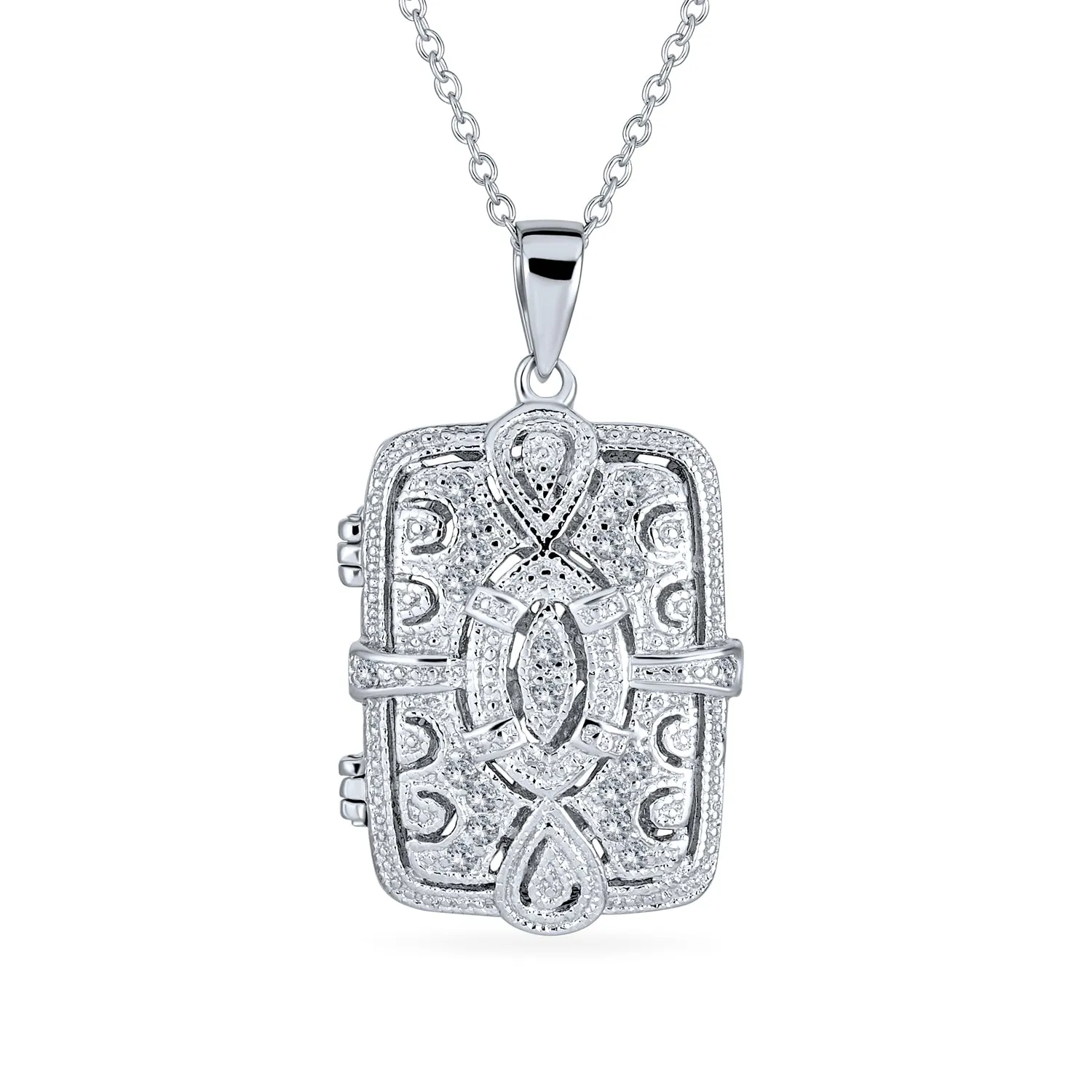 Traditional Filigree Infinity Perfume Diffuser Locket Necklace in Sterling Silver