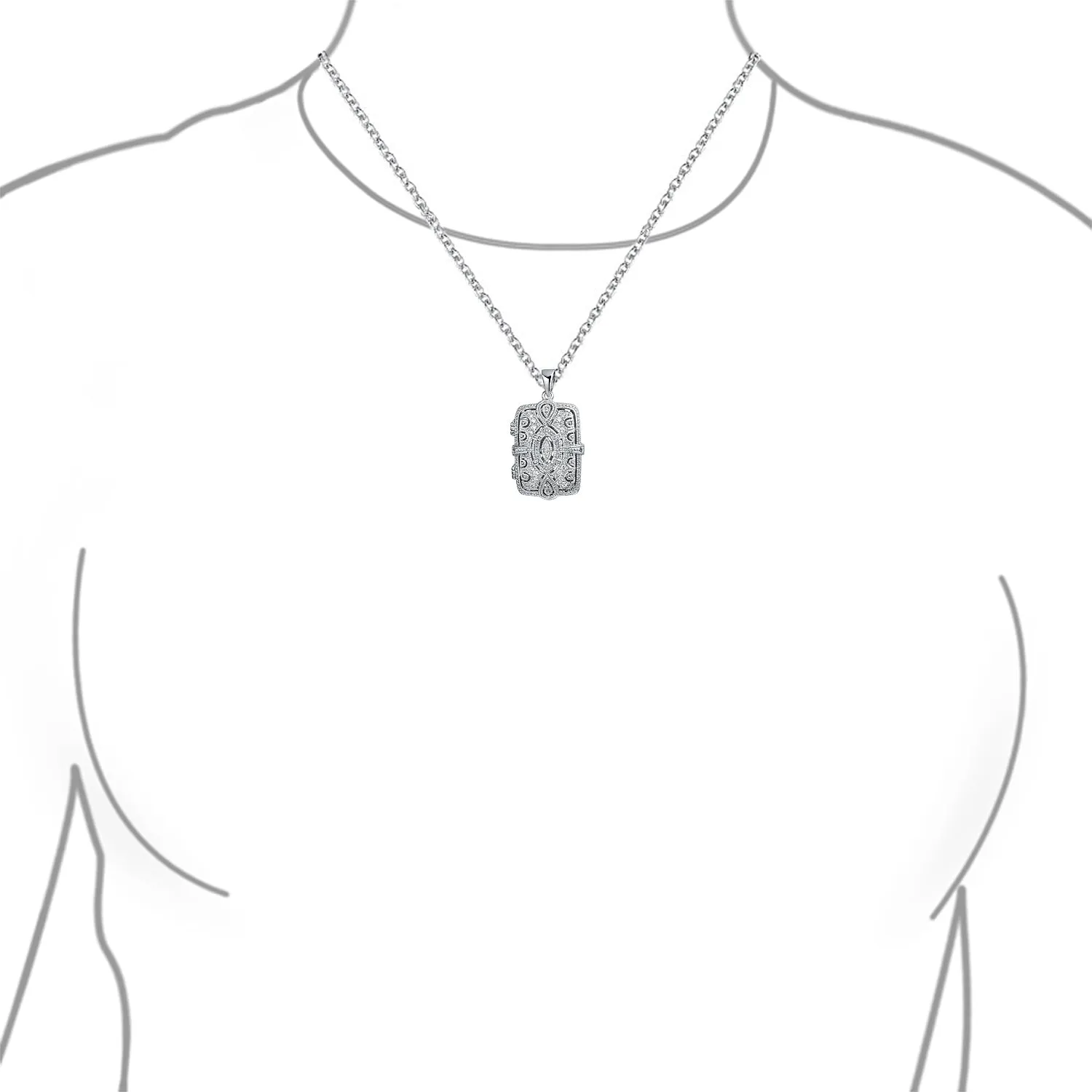 Traditional Filigree Infinity Perfume Diffuser Locket Necklace in Sterling Silver