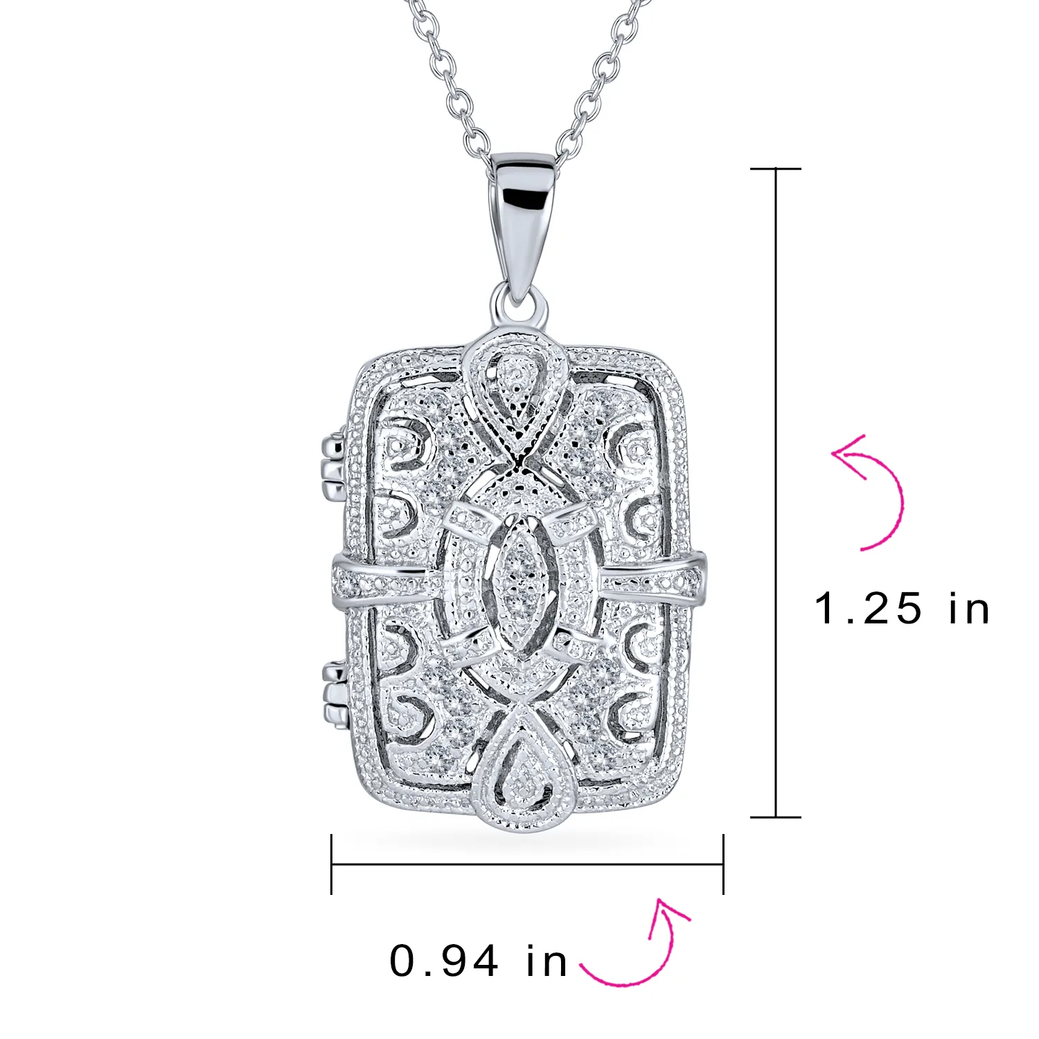 Traditional Filigree Infinity Perfume Diffuser Locket Necklace in Sterling Silver