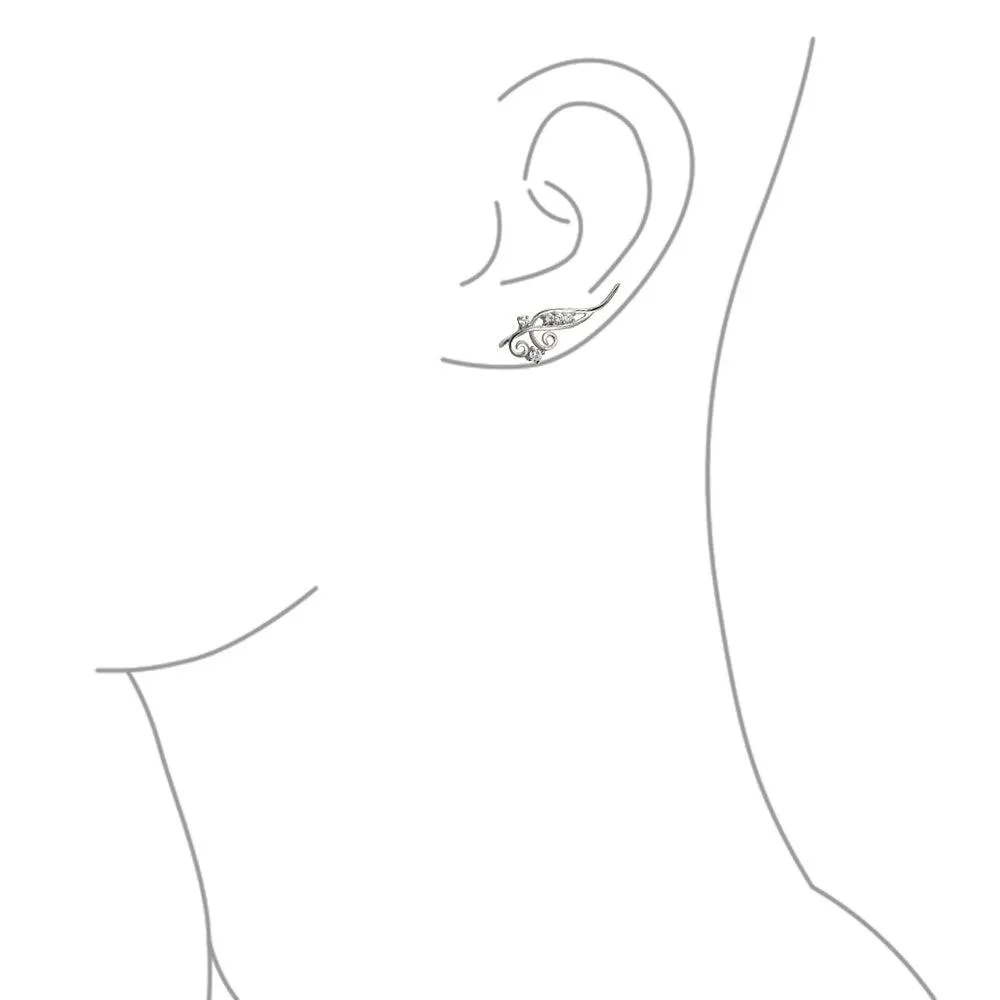 Trendy Scroll Swirl Ear Cuff Cartilage Earrings 14K Gold Plated Sterling Silver