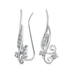 Trendy Scroll Swirl Ear Cuff Cartilage Earrings 14K Gold Plated Sterling Silver