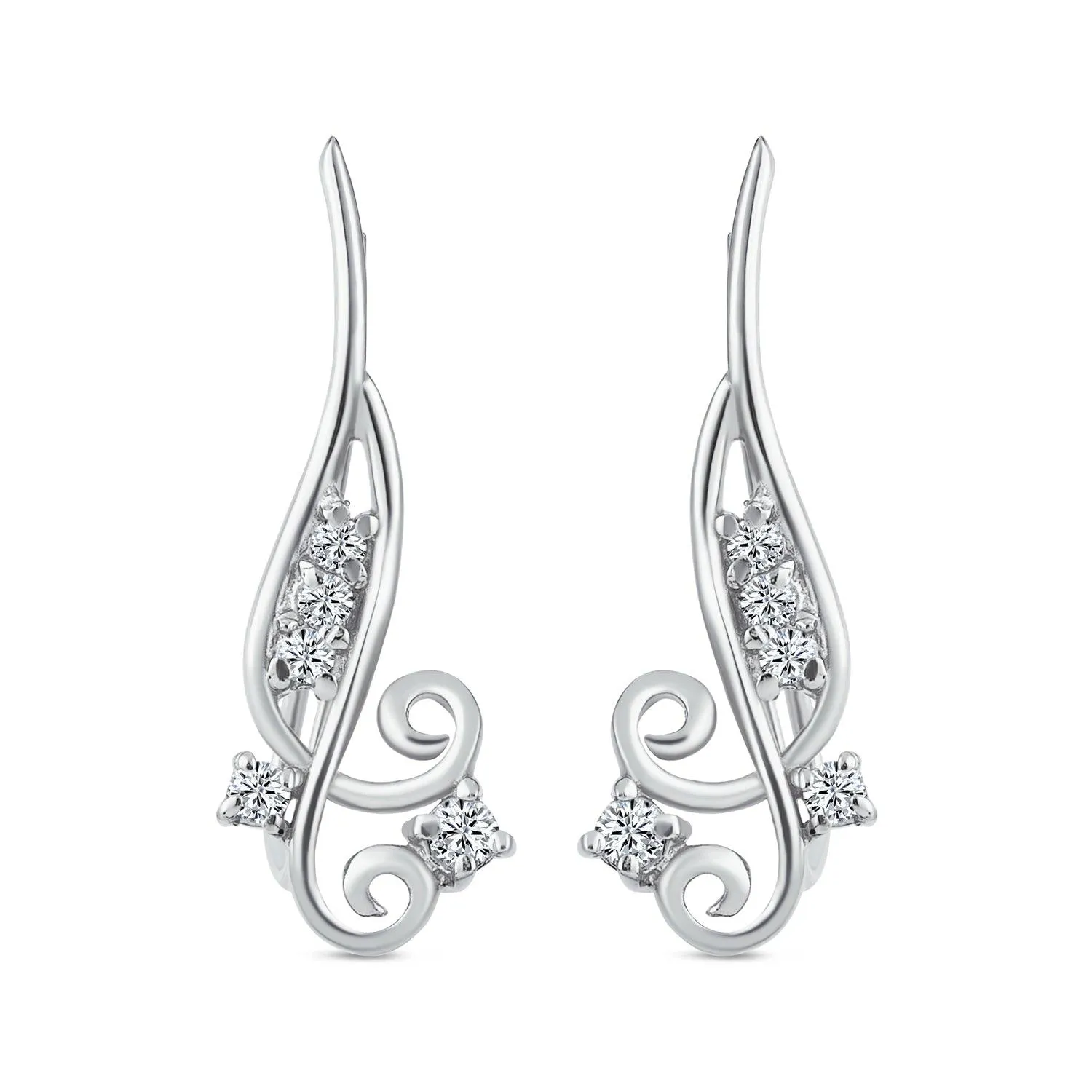 Trendy Scroll Swirl Ear Cuff Cartilage Earrings 14K Gold Plated Sterling Silver