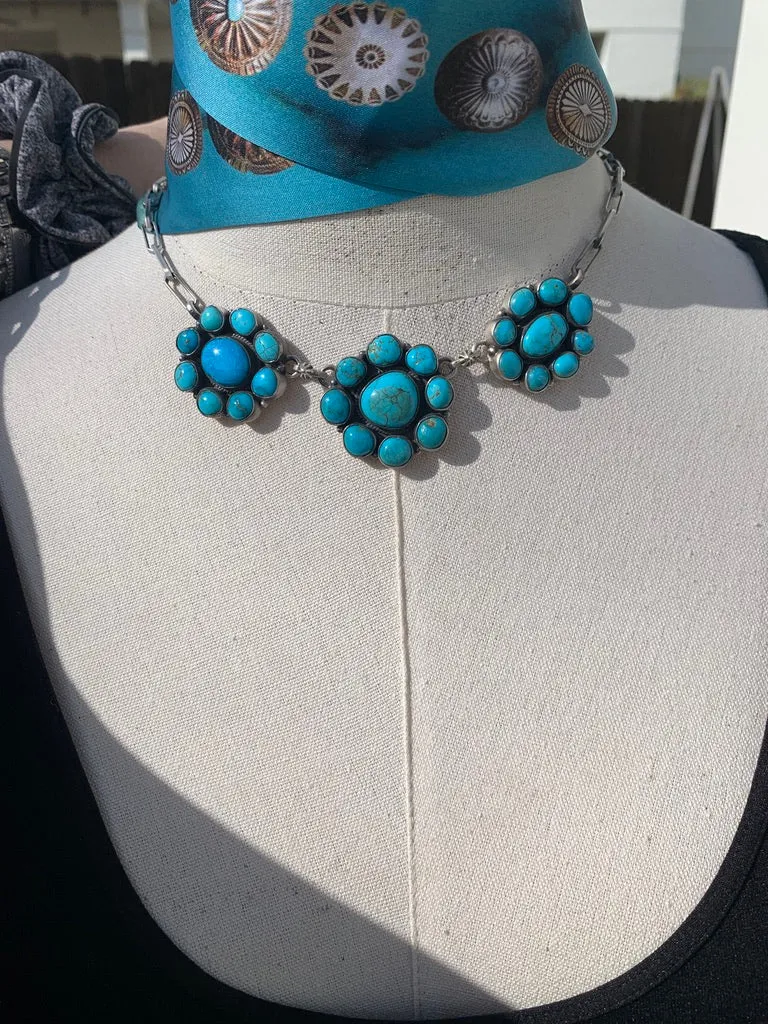 Triple Kingman Cluster Necklace