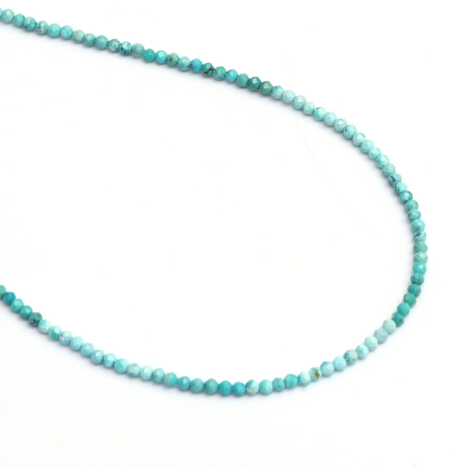 Turquoise Beads Necklace, Choker Style, Gemstone Beaded Necklace, December Birthstone, Boho 925 Sterling Silver Jewelry 18 inch Adjustable Chain Gift for Girlfriend