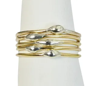 Unique Gold and Silver Dew Drop Stacking Rings(sold individually)