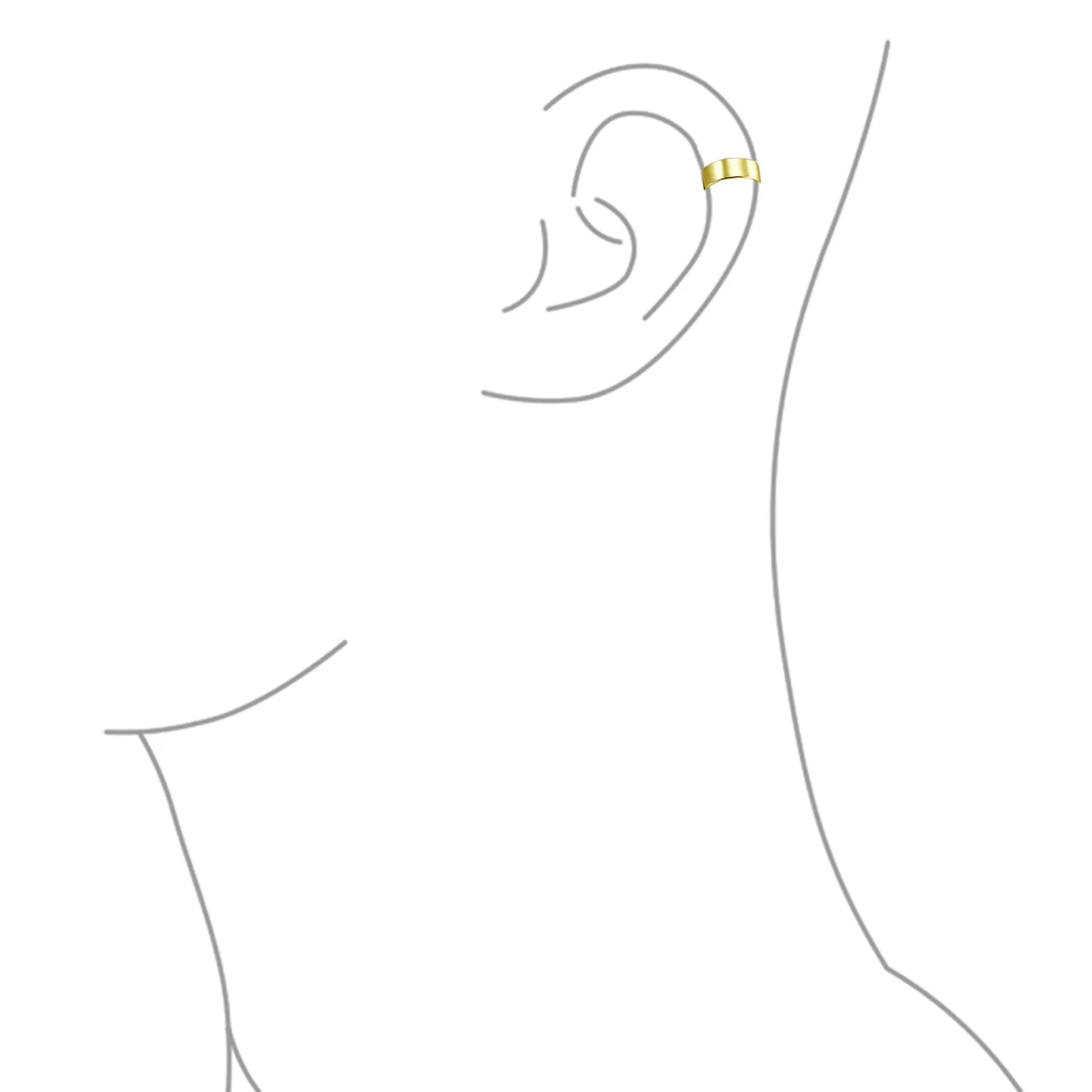Unisex Minimalist Geometric Ear Cuff Cartilage Clip 14K Gold Plated Silver