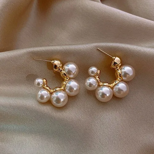 Vintage Daisy Round Hoop Earring For Women Delicate Korean Style Sweet