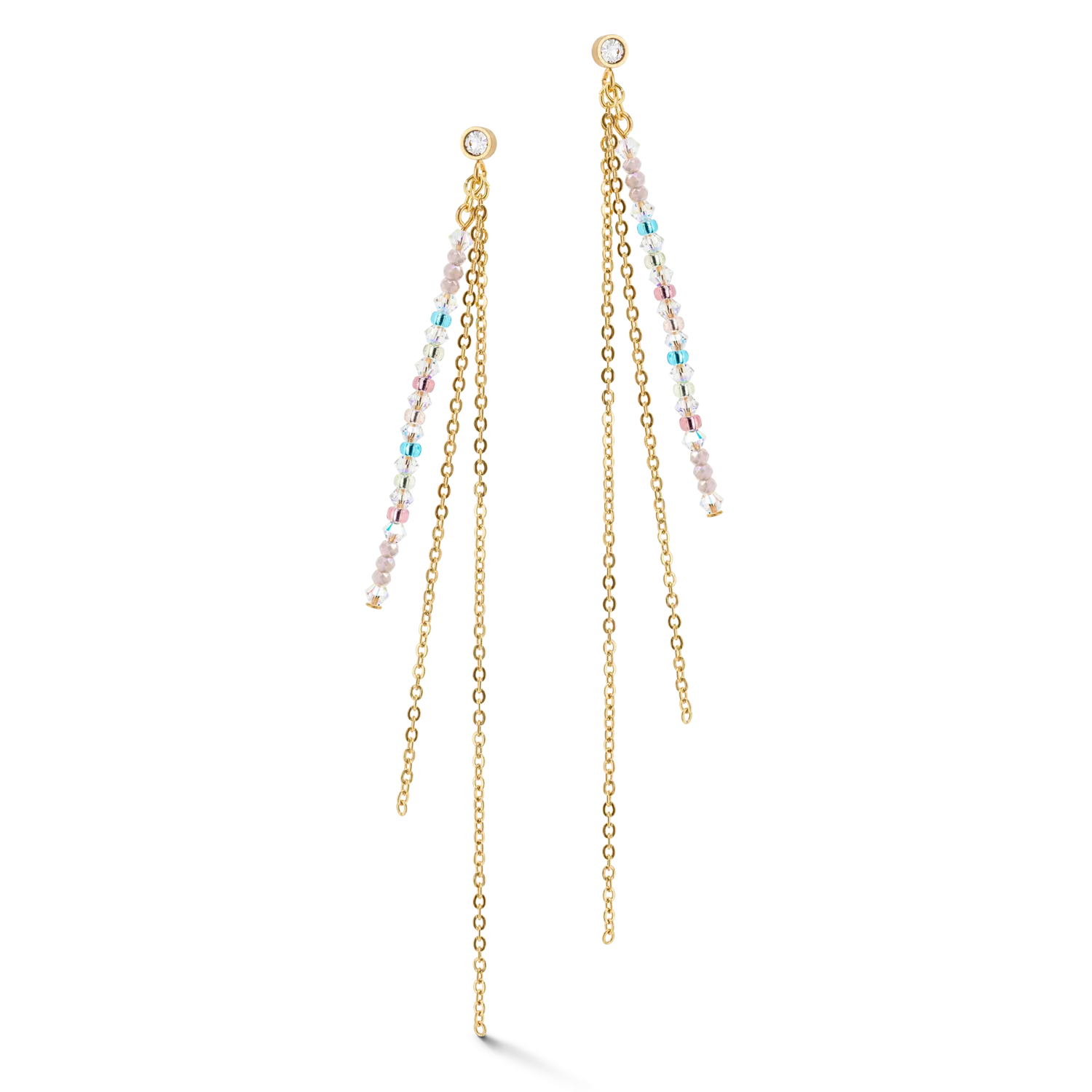 Waterfall Delicate earrings gold multicolor pastell romantic