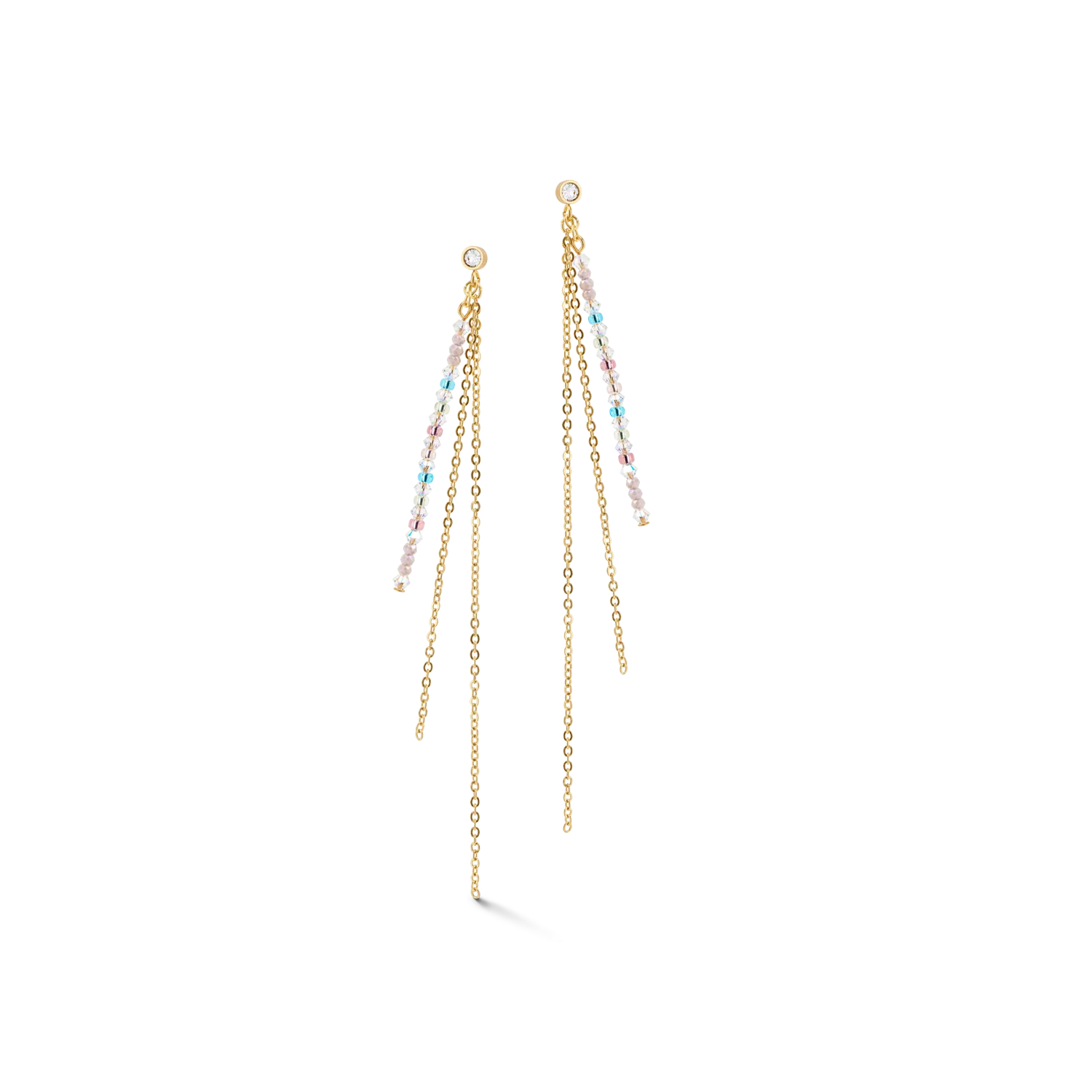 Waterfall Delicate earrings gold multicolor pastell romantic