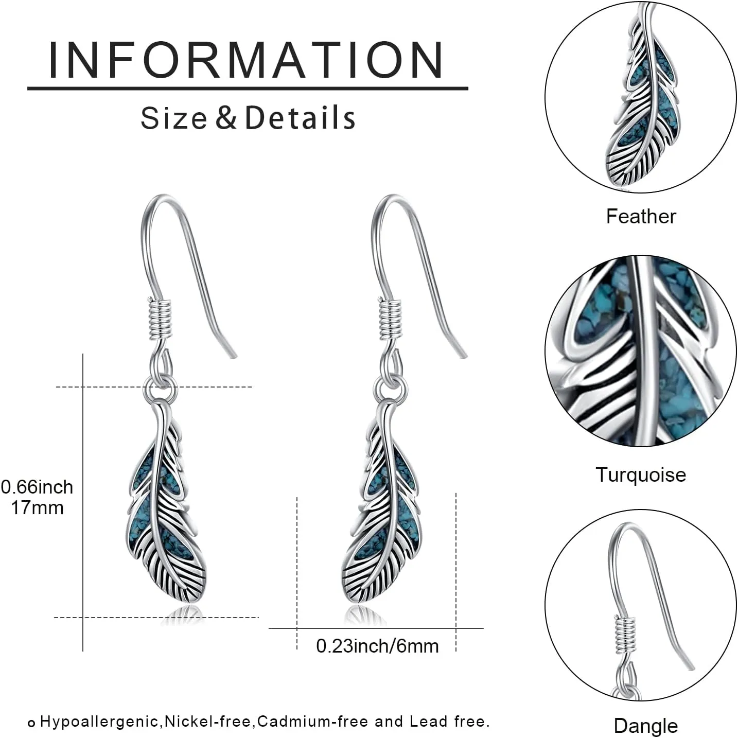 Western Earrings for Women 925 Sterling Silver Turquoise Western Country Dangle Drop Earrings Country Jewelry Gifts for Cowgirl Cowboy