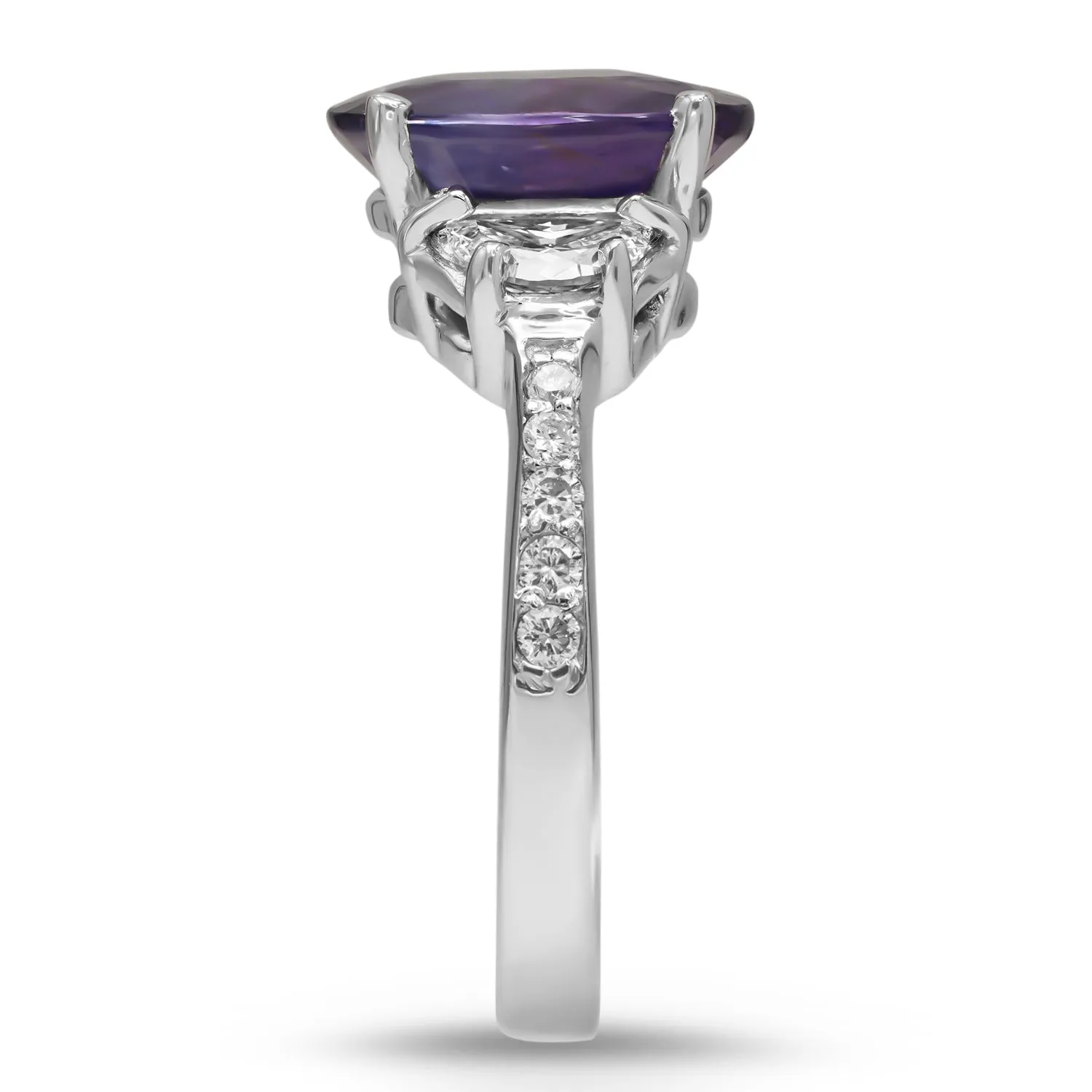 White Gold Purple Sapphire Ring