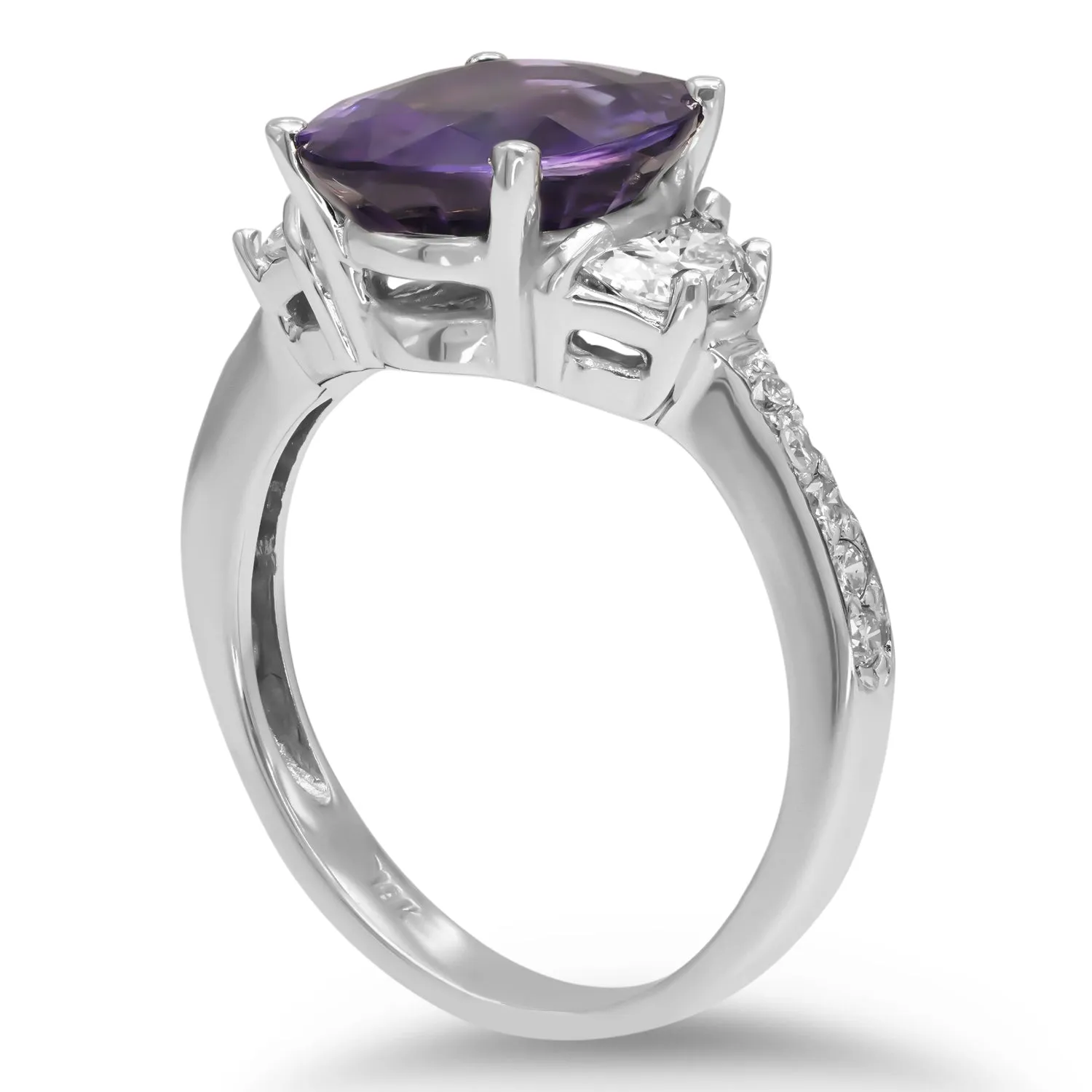 White Gold Purple Sapphire Ring