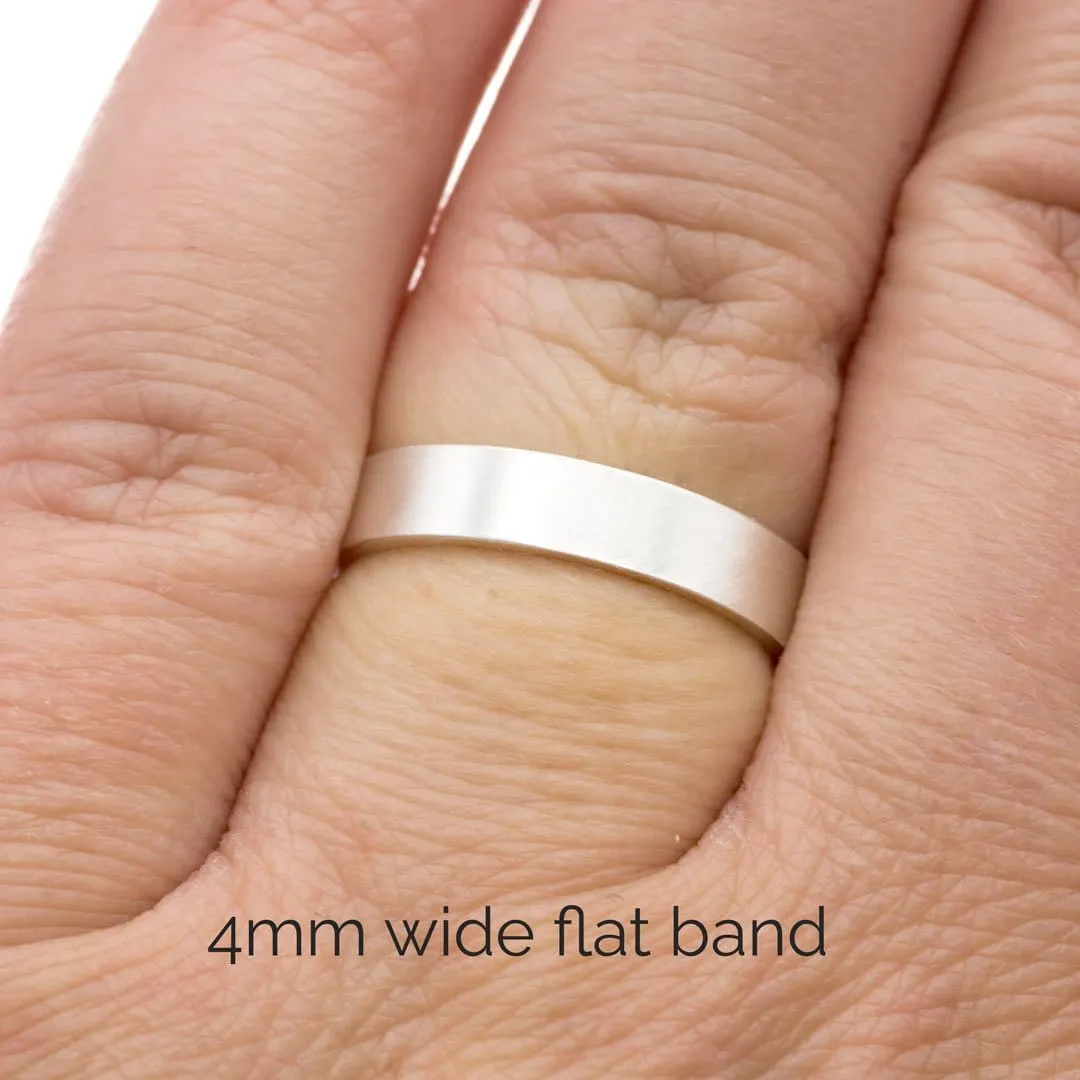 Wide Flat Modern Simple Comfort-fit Wedding Band